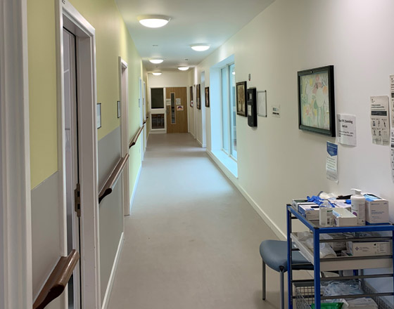 Luminaires installed within corridors in Secure Health-care units.